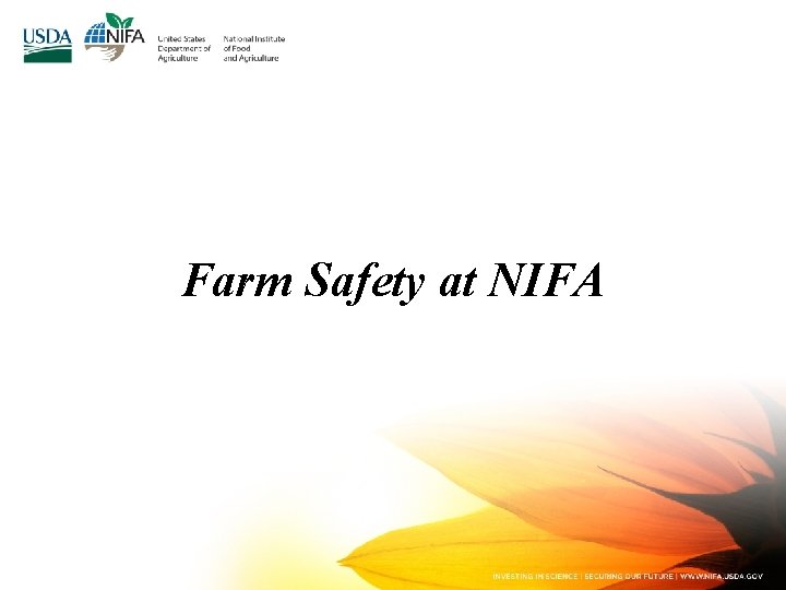 Farm Safety at NIFA 