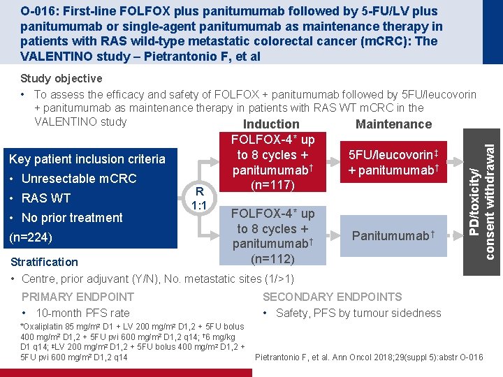 O-016: First-line FOLFOX plus panitumumab followed by 5 -FU/LV plus panitumumab or single-agent panitumumab