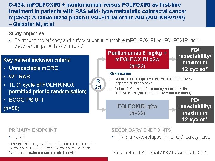 O-024: m. FOLFOXIRI + panitumumab versus FOLFOXIRI as first-line treatment in patients with RAS