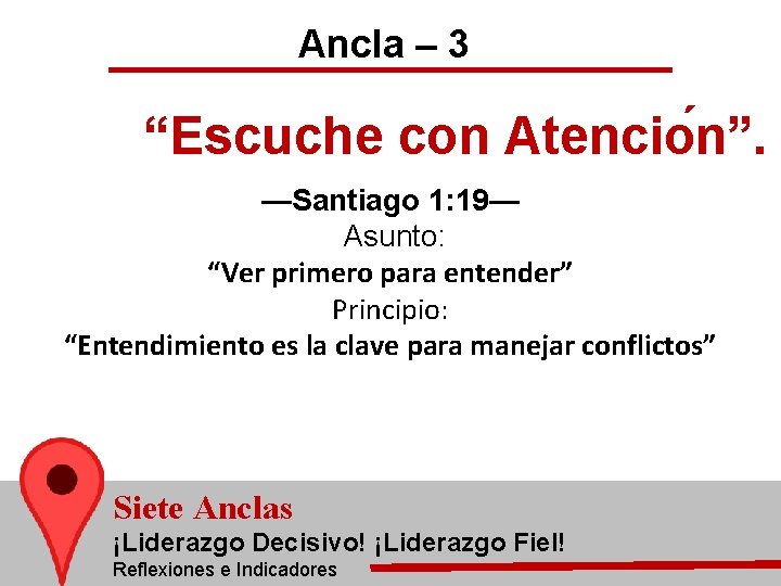 Ancla – 3 “Escuche con Atencio n”. —Santiago 1: 19— Asunto: “Ver primero para