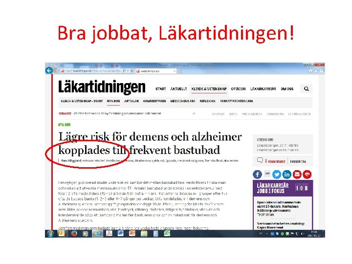 Bra jobbat, Läkartidningen! 