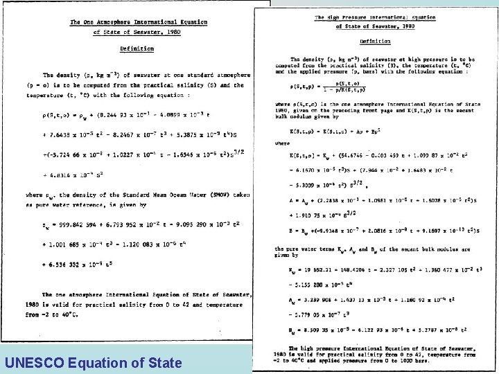 UNESCO Equation of State 