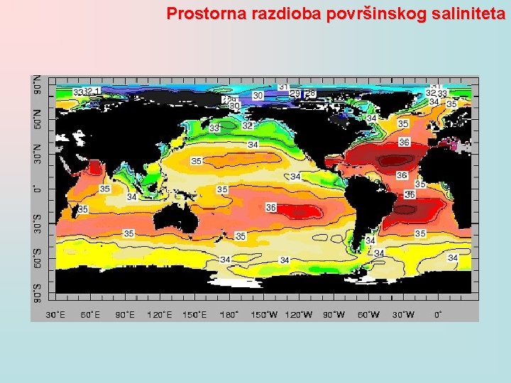 Prostorna razdioba površinskog saliniteta 