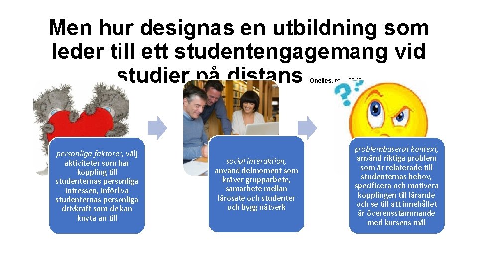 Men hur designas en utbildning som leder till ett studentengagemang vid studier på distans