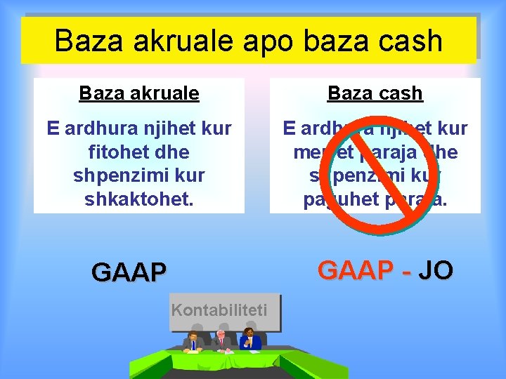 Baza akruale apo baza cash Baza akruale Baza cash E ardhura njihet kur fitohet