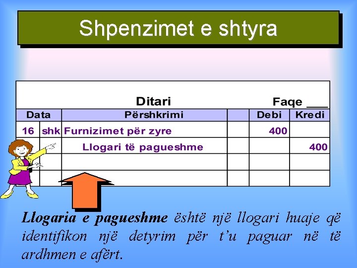 Shpenzimet e shtyra Llogaria e pagueshme është një llogari huaje që identifikon një detyrim