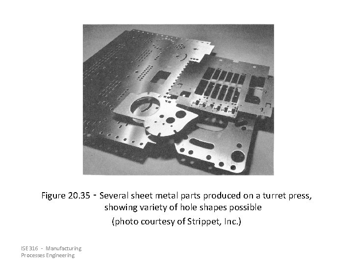 Figure 20. 35 ‑ Several sheet metal parts produced on a turret press, showing