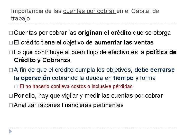 Importancia de las cuentas por cobrar en el Capital de trabajo � Cuentas �
