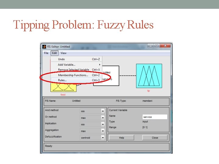 Tipping Problem: Fuzzy Rules 