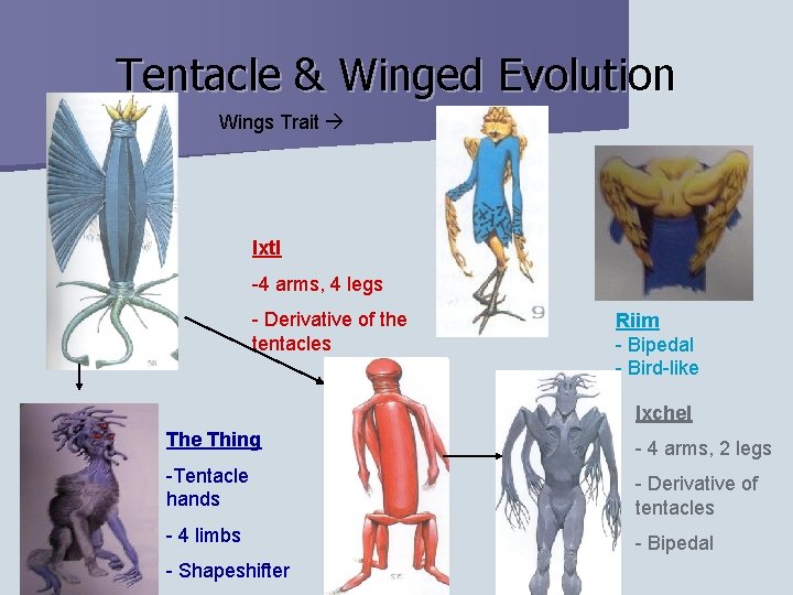 Tentacle & Winged Evolution Wings Trait Ixtl -4 arms, 4 legs - Derivative of
