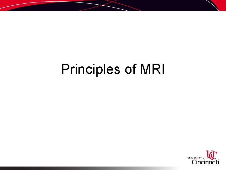 Principles of MRI 