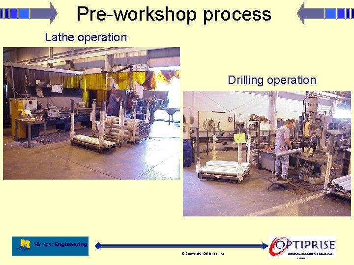 Pre-workshop process Lathe operation Drilling operation © Copyright Optiprise, Inc. 3/4/2021 Building Lean Enterprise