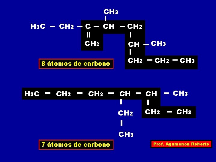 CH 3 C CH 2 C CH CH 2 8 átomos de carbono H