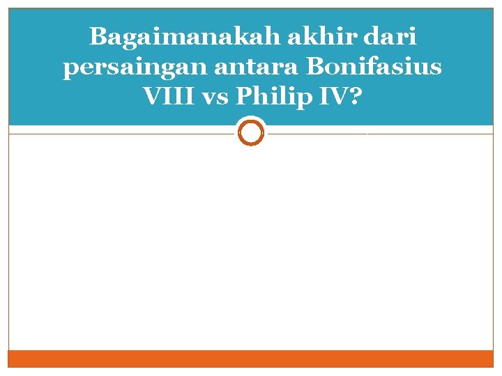Bagaimanakah akhir dari persaingan antara Bonifasius VIII vs Philip IV? 