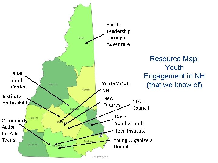 Youth Leadership Through Adventure Resource Map: Youth Engagement in NH (that we know of)