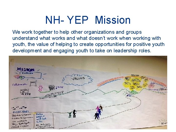 NH- YEP Mission We work together to help other organizations and groups understand what