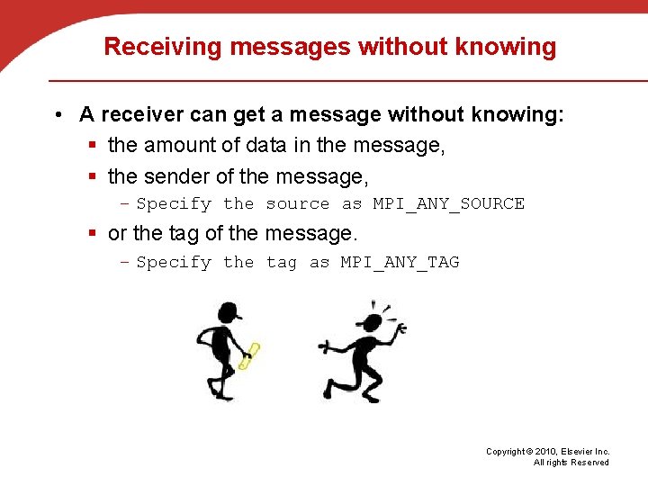 Receiving messages without knowing • A receiver can get a message without knowing: §