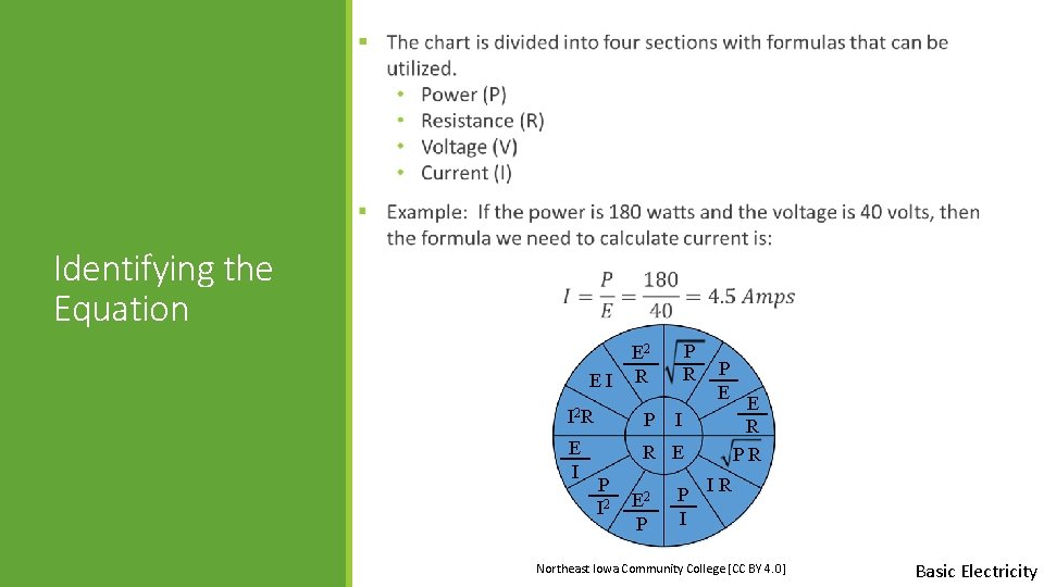 § Identifying the Equation EI P R E 2 R I 2 R P