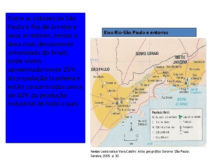 Entre as cidades de São Paulo e Rio de Janeiro e seus arredores, temos