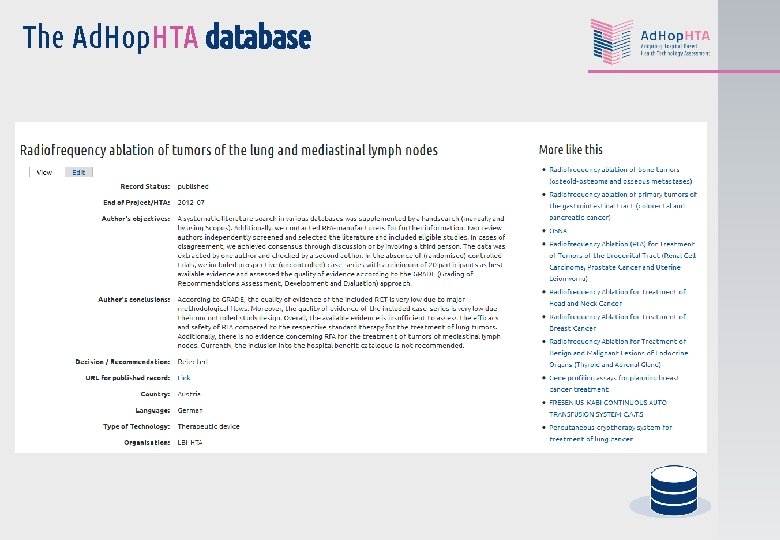 The Ad. Hop. HTA database 