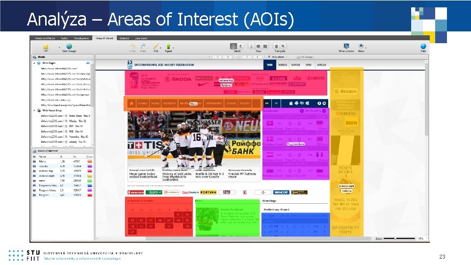 Analýza – Areas of Interest (AOIs) 23 