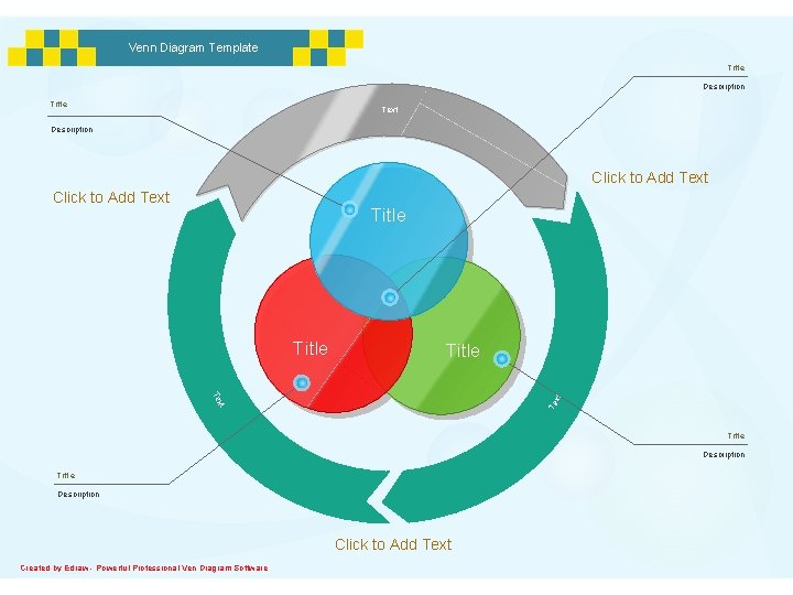 Venn Diagram Template Title Description Title Text Description Click to Add Text Title xt