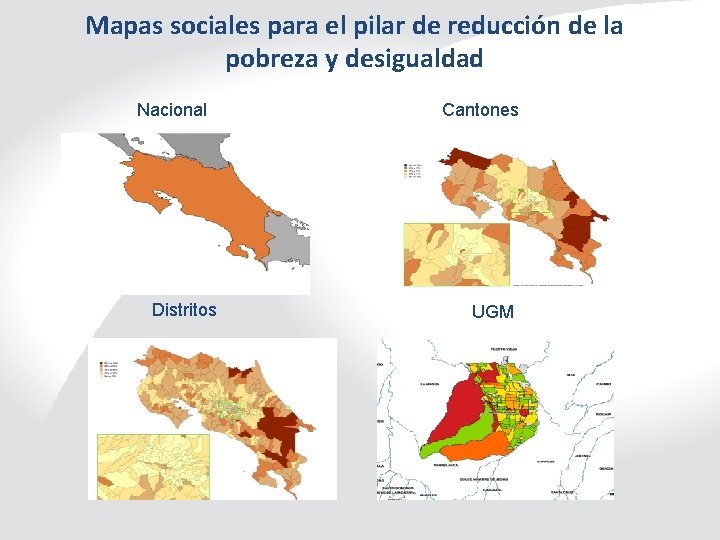 Mapas sociales para el pilar de reducción de la pobreza y desigualdad Nacional Distritos