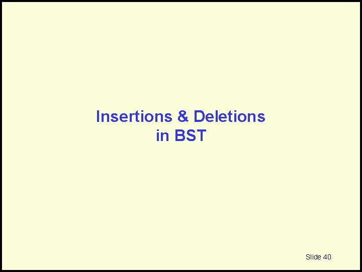 Insertions & Deletions in BST Slide 40 