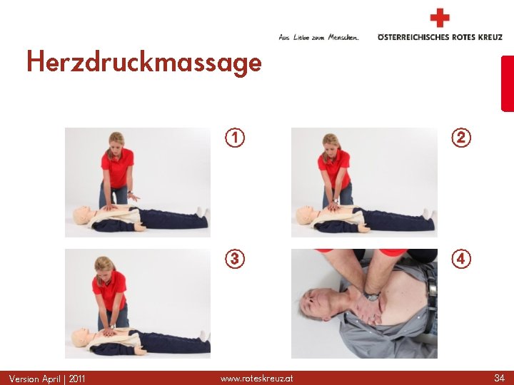 Herzdruckmassage Version April | 2011 www. roteskreuz. at 34 