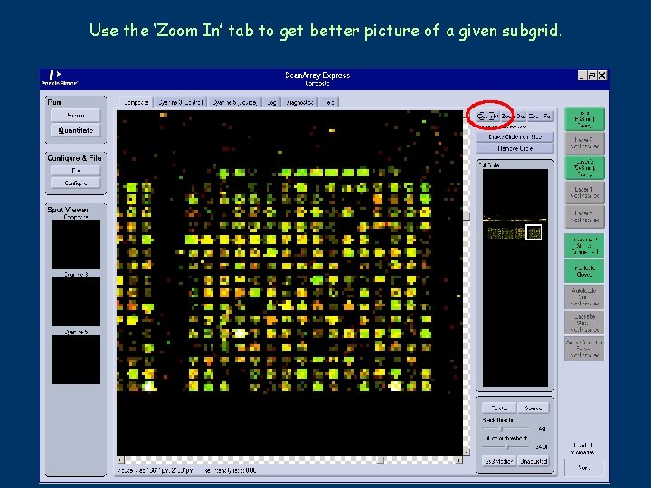 Use the ‘Zoom In’ tab to get better picture of a given subgrid. 