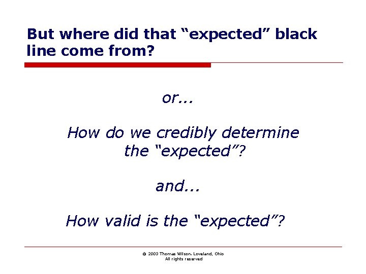 But where did that “expected” black line come from? or. . . How do