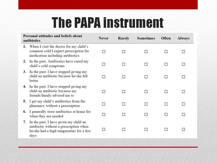 The PAPA instrument 