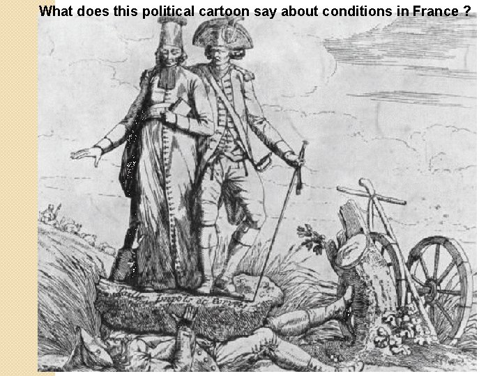 What does this political cartoon say about conditions in France ? 