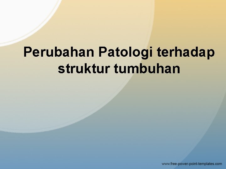 Perubahan Patologi terhadap struktur tumbuhan 