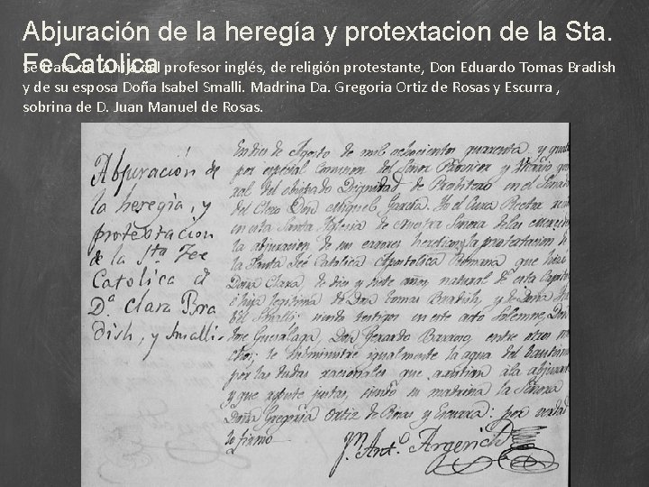 Abjuración de la heregía y protextacion de la Sta. Se de la hija del