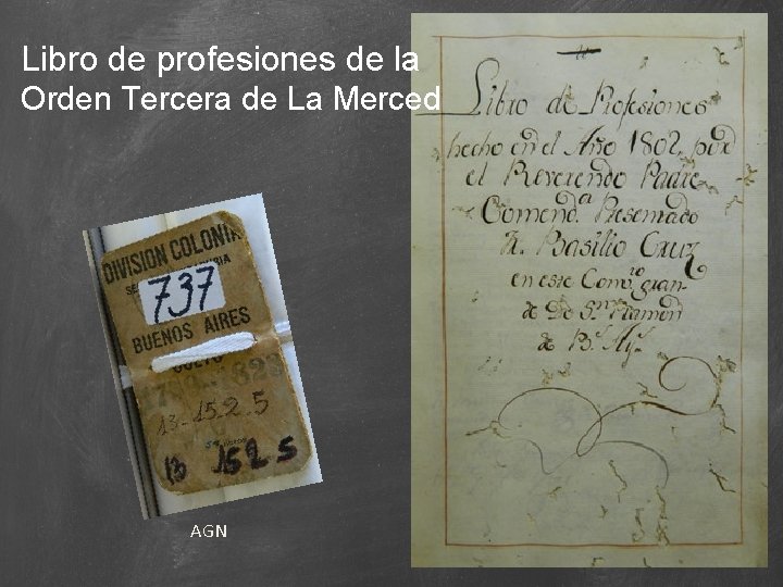 Libro de profesiones de la Orden Tercera de La Merced AGN 