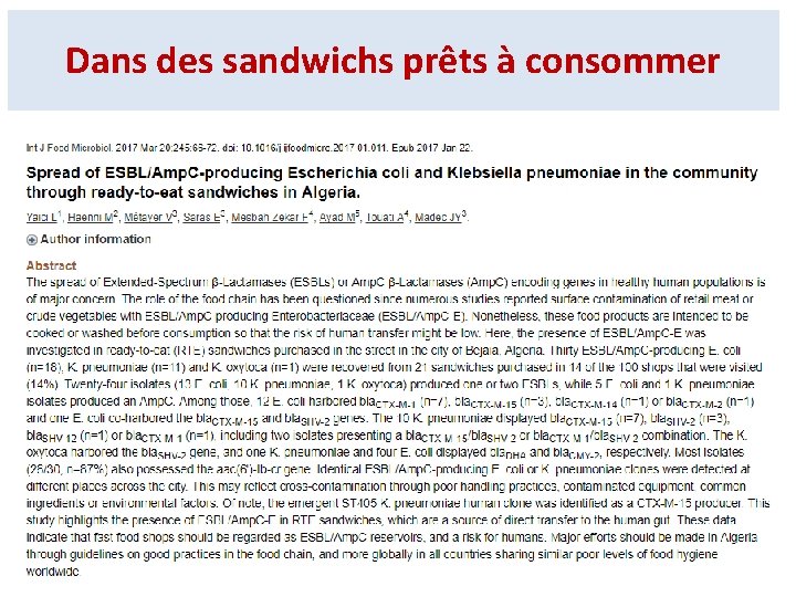 Dans des sandwichs prêts à consommer 