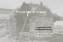 Proverbes et travail «Ar gwella bara da zebri A vez gounezet o c’hwezi» .