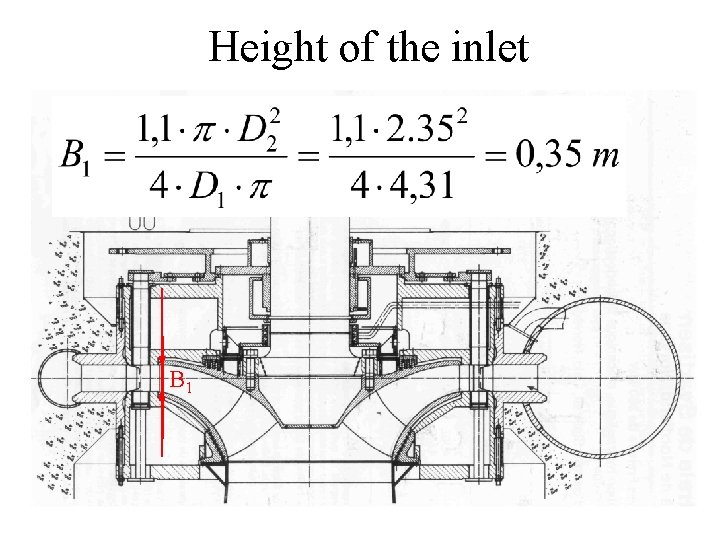 Height of the inlet B 1 