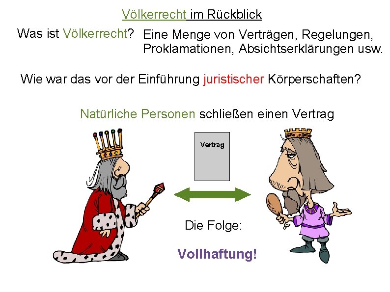 Völkerrecht im Rückblick Was ist Völkerrecht? Eine Menge von Verträgen, Regelungen, Proklamationen, Absichtserklärungen usw.
