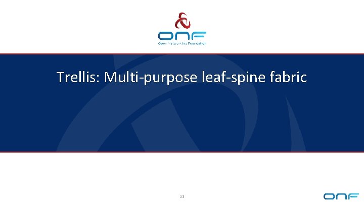 Trellis: Multi-purpose leaf-spine fabric 13 