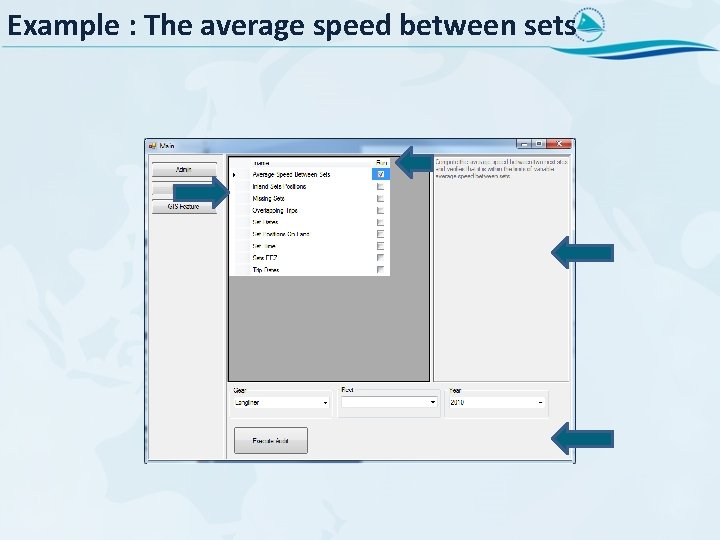 Example : The average speed between sets 