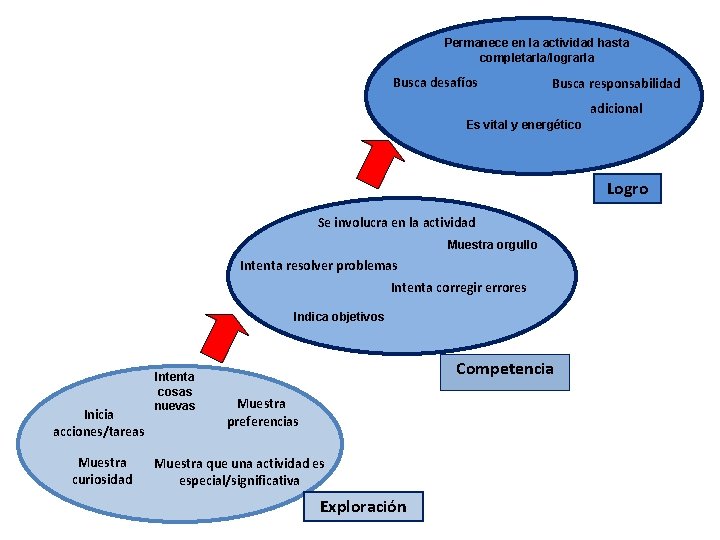 Permanece en la actividad hasta completarla/lograrla Busca desafíos Busca responsabilidad adicional Es vital y