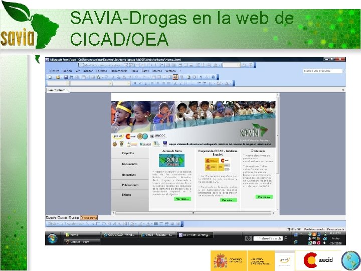 SAVIA-Drogas en la web de CICAD/OEA 