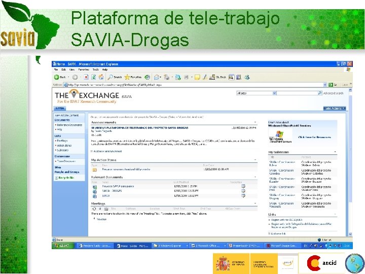 Plataforma de tele-trabajo SAVIA-Drogas 