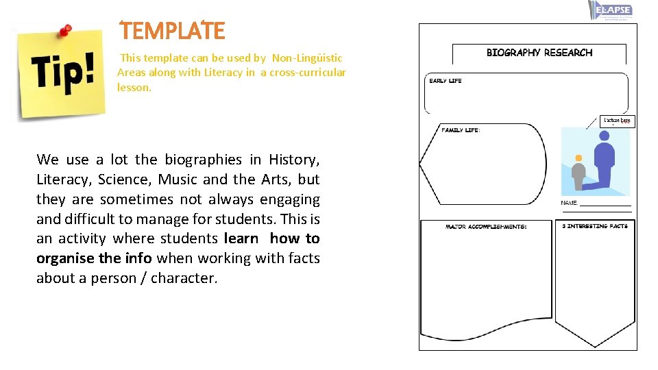 TEMPLATE This template can be used by Non-Lingüistic Areas along with Literacy in a