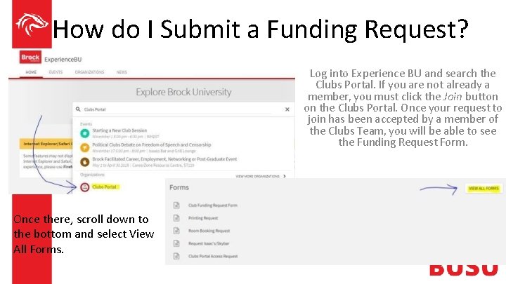 How do I Submit a Funding Request? Log into Experience BU and search the