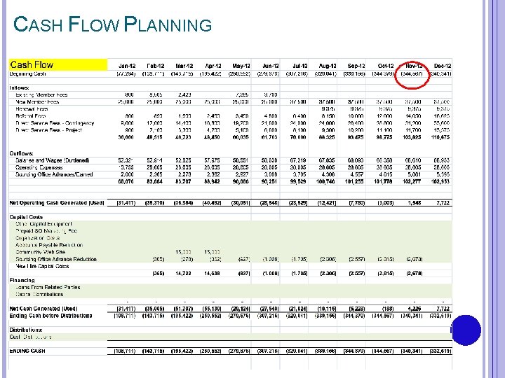 CASH FLOW PLANNING 