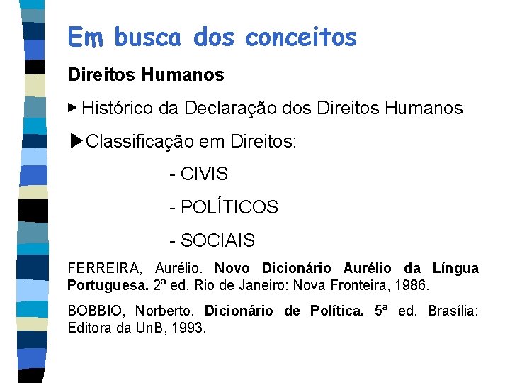 Em busca dos conceitos Direitos Humanos ▶ Histórico da Declaração dos Direitos Humanos ▶Classificação