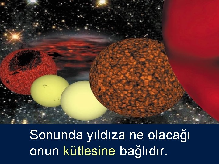 Sonunda yıldıza ne olacağı onun kütlesine bağlıdır. 